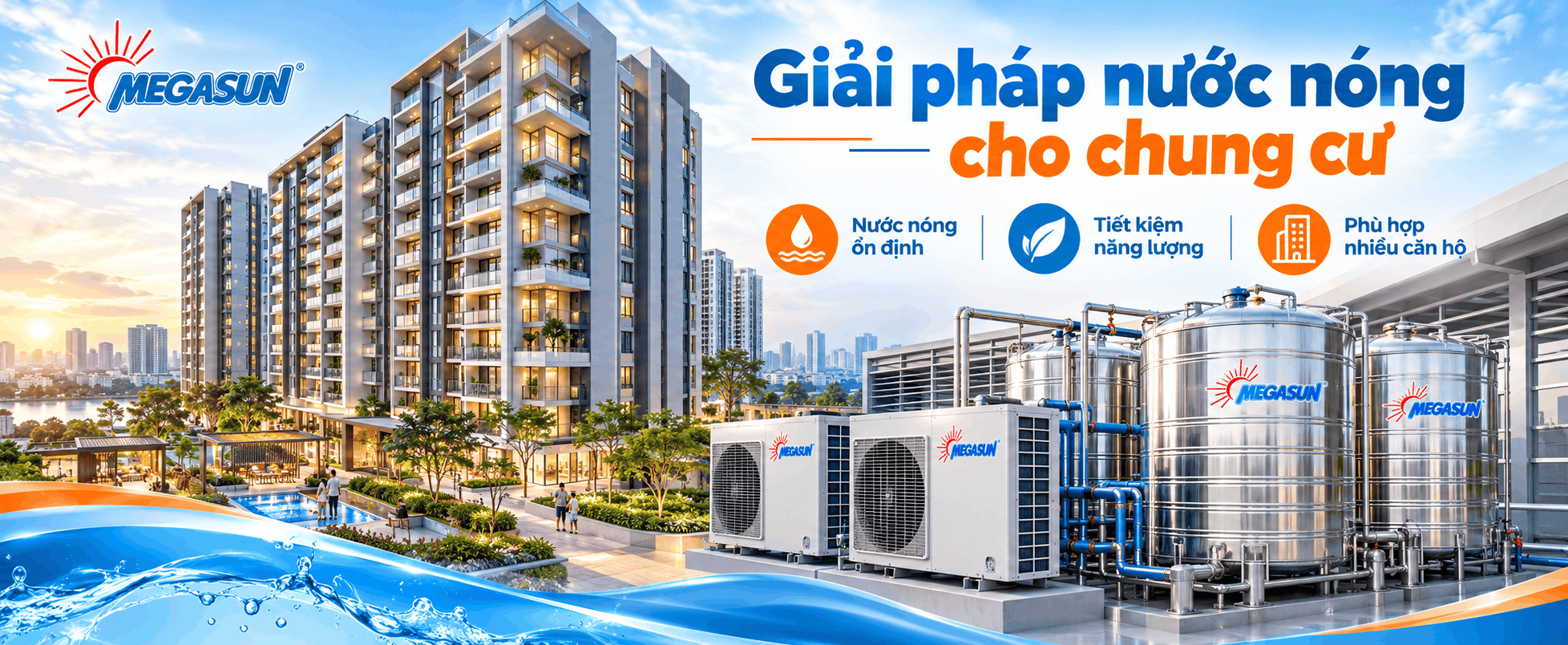 giải pháp nước nóng cho chung cư
